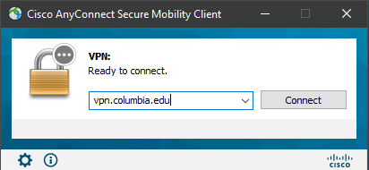 Enter vpn.columbia.edu into the dialog box.