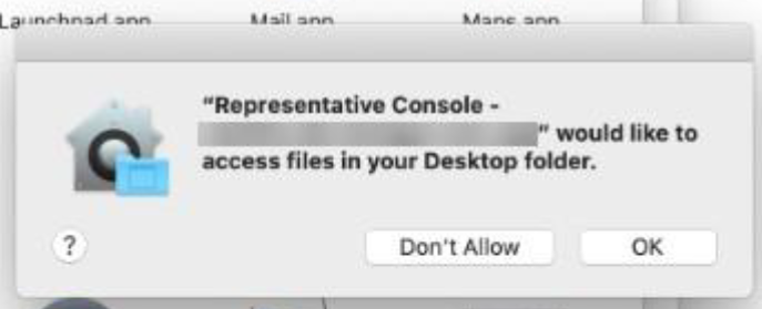 permission dialog box in macOS Catalina
