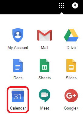 Calendar can be found in the square Google apps grid in the upper-right corner of LionMail