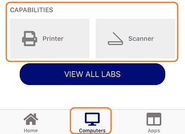 Tap the Computer icon and scroll down to search by Capability (Printer, Scanner)