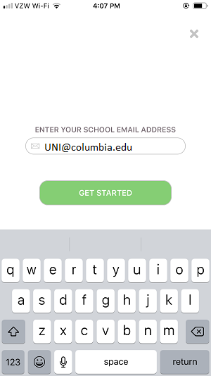 Enter your UNI@columbia.edu in the LabFind app