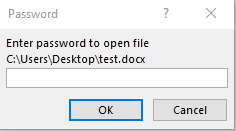 Password is automatically required every time the document is opened.