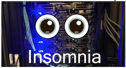 Insomnia HPC cluster logo: two googly eyes on a server tower