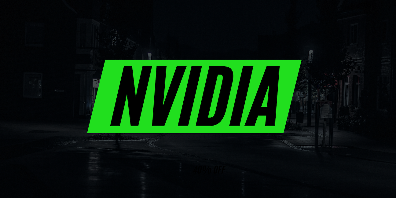 NVIDIA on a bright green background