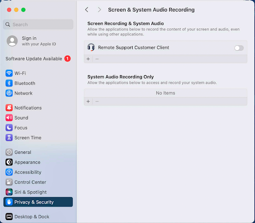 Screen and System Audio Recording