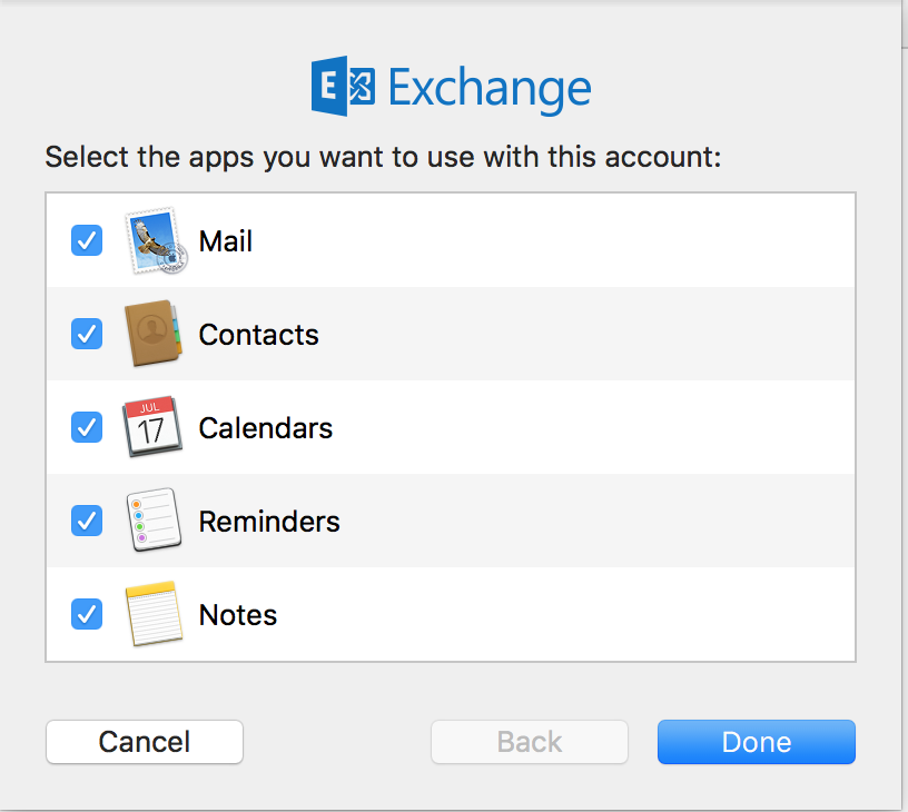 A selectable list of apps you can use with your Alpha Exchange account