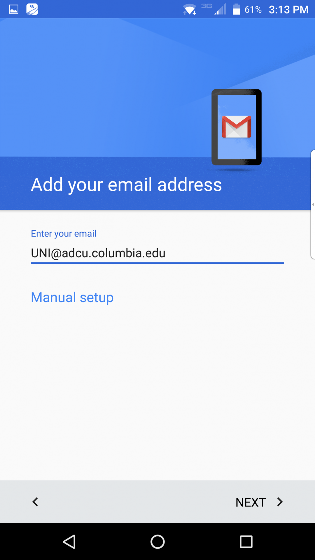uni@adcu.columbia.edu entered into email field
