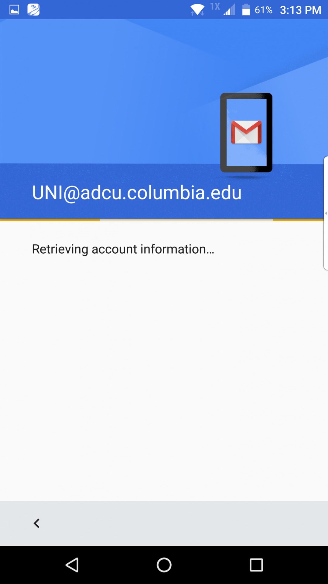 Reviewing account information screen