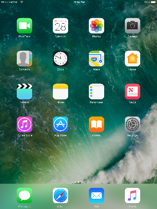 iPad homescreen
