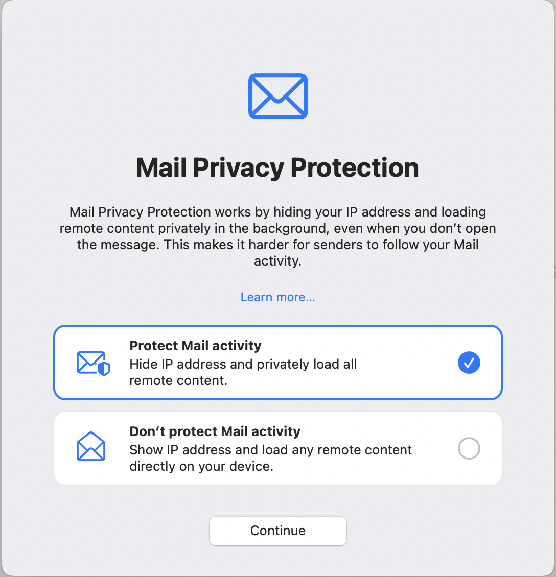 Use mail privacy protection