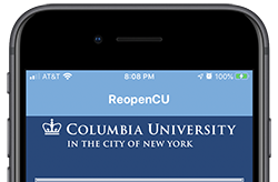 ReopenCU app login screen: enter your UNI and password