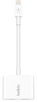 Belkin Lightning Audio + Charge Rockstar ($39.95) Image of white Belkin Lightning Audio + Charge Rockstar