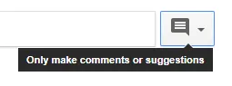The speech bubble icon indicates that other users you share with can comment or suggest changes