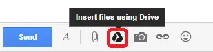 Drive icon is in the toolbar next to the Send button