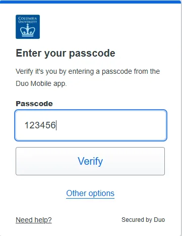 Enter your passcode