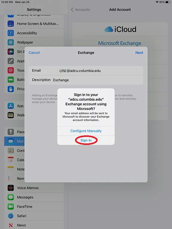 6. Select 'Sign In' 