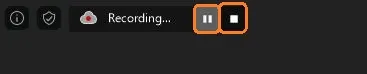 Click Pause or Stop at any time in the upper-righthand corner of your Zoom screen