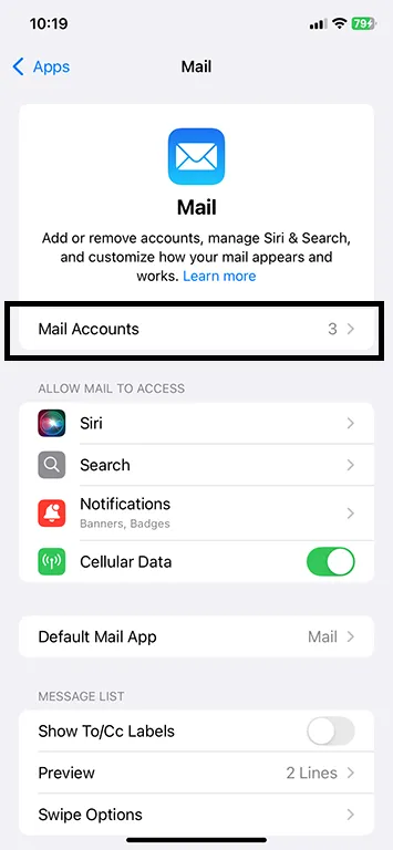 Mail Accounts