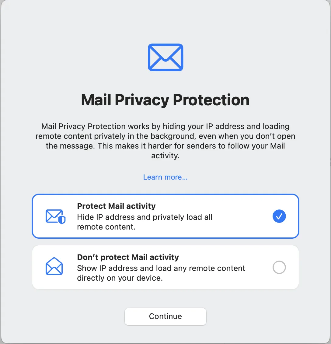 Use mail privacy protection