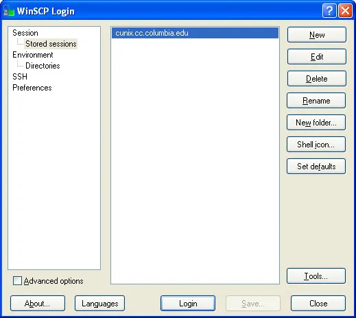 WinSCP Login